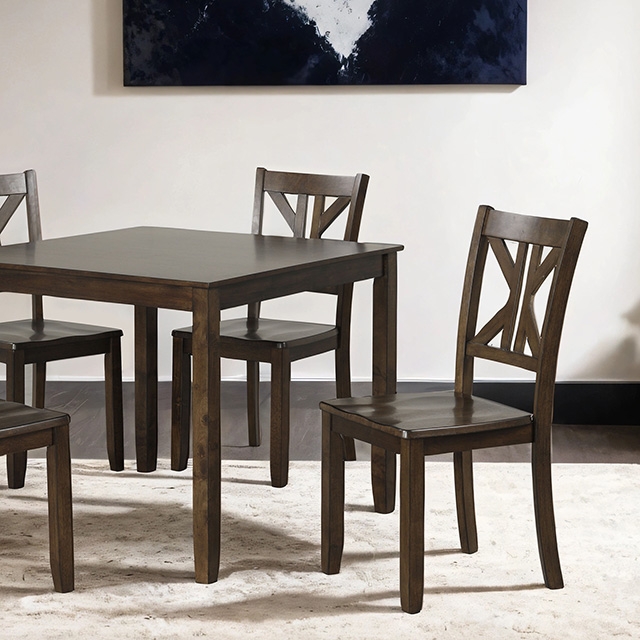 Furniture Of America Dekalb Transitional Brown 5 Pc. Dining Set Model NX3220WN-5PK-CHAIR