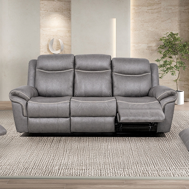 Furniture Of America Agata Transitional Warm Gray Manual Sofa Model NX6001WG-SF