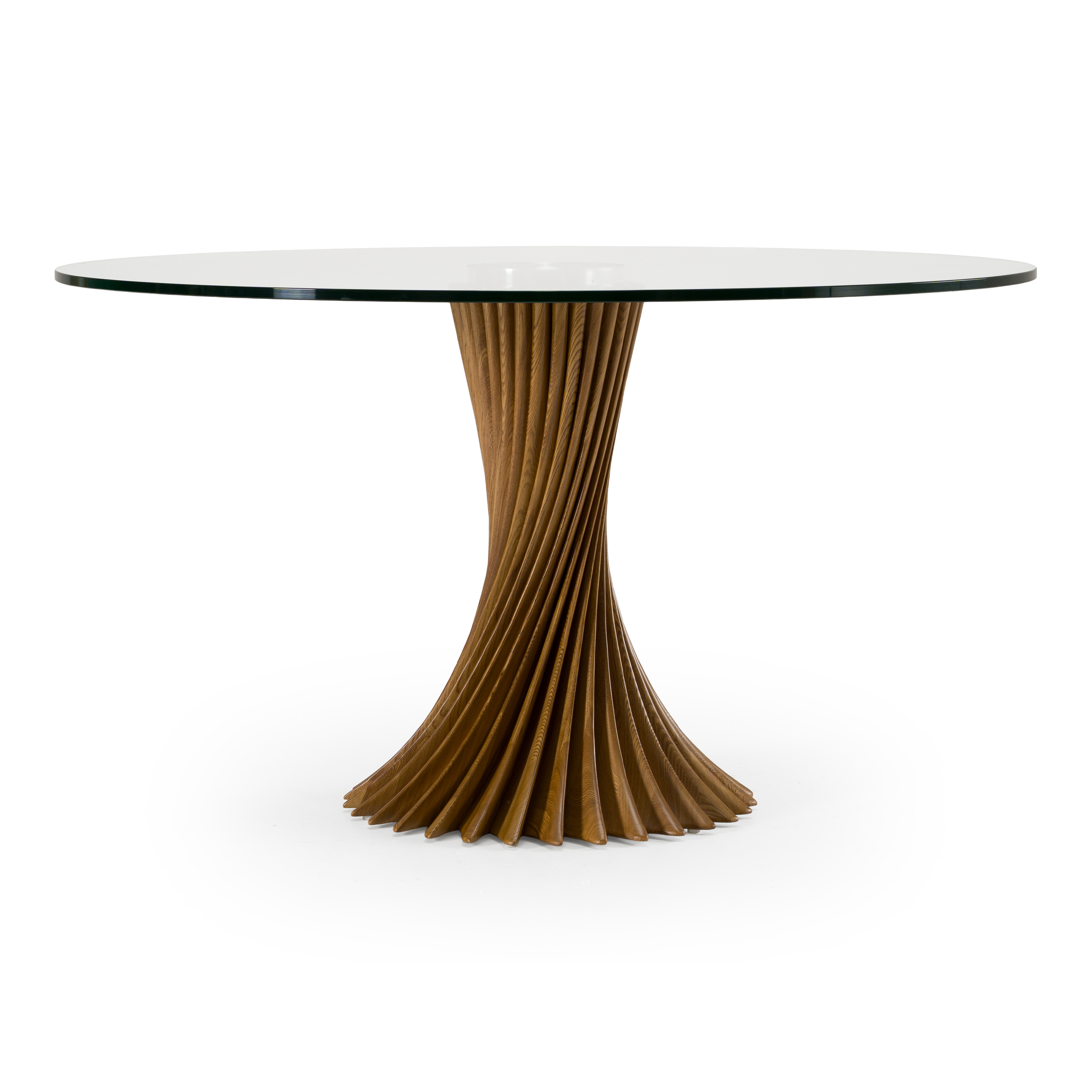 LA Furniture Ocasio Modern Glass + Walnut Round Dining Table VGCS-RT-21042-WAL Contemporary Style by Vig Furnitrue Number 83283 Catch Home Goods