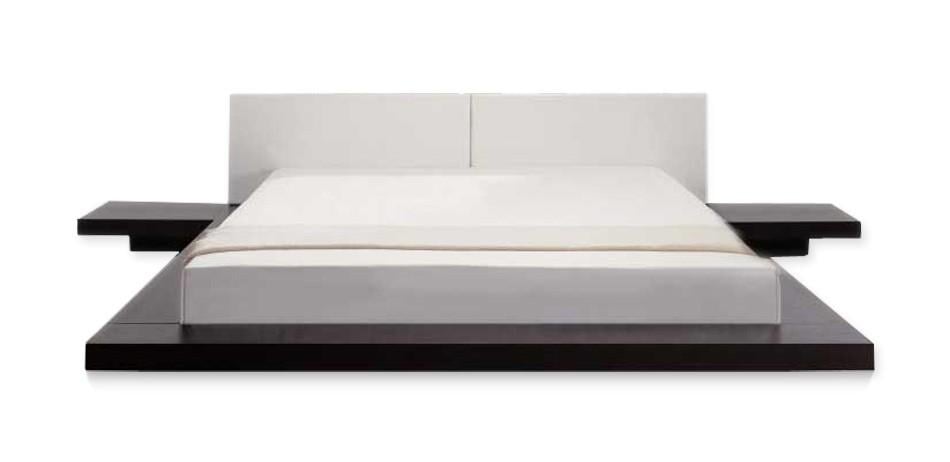 LA Furniture Eastern King Opal Low Profile Black Oak Japanese Platform Bed with Nightstands VGKCOPAL-BLKOAK-EK Contemporary Style by Vig Furnitrue Number 15646 Catch Home Goods