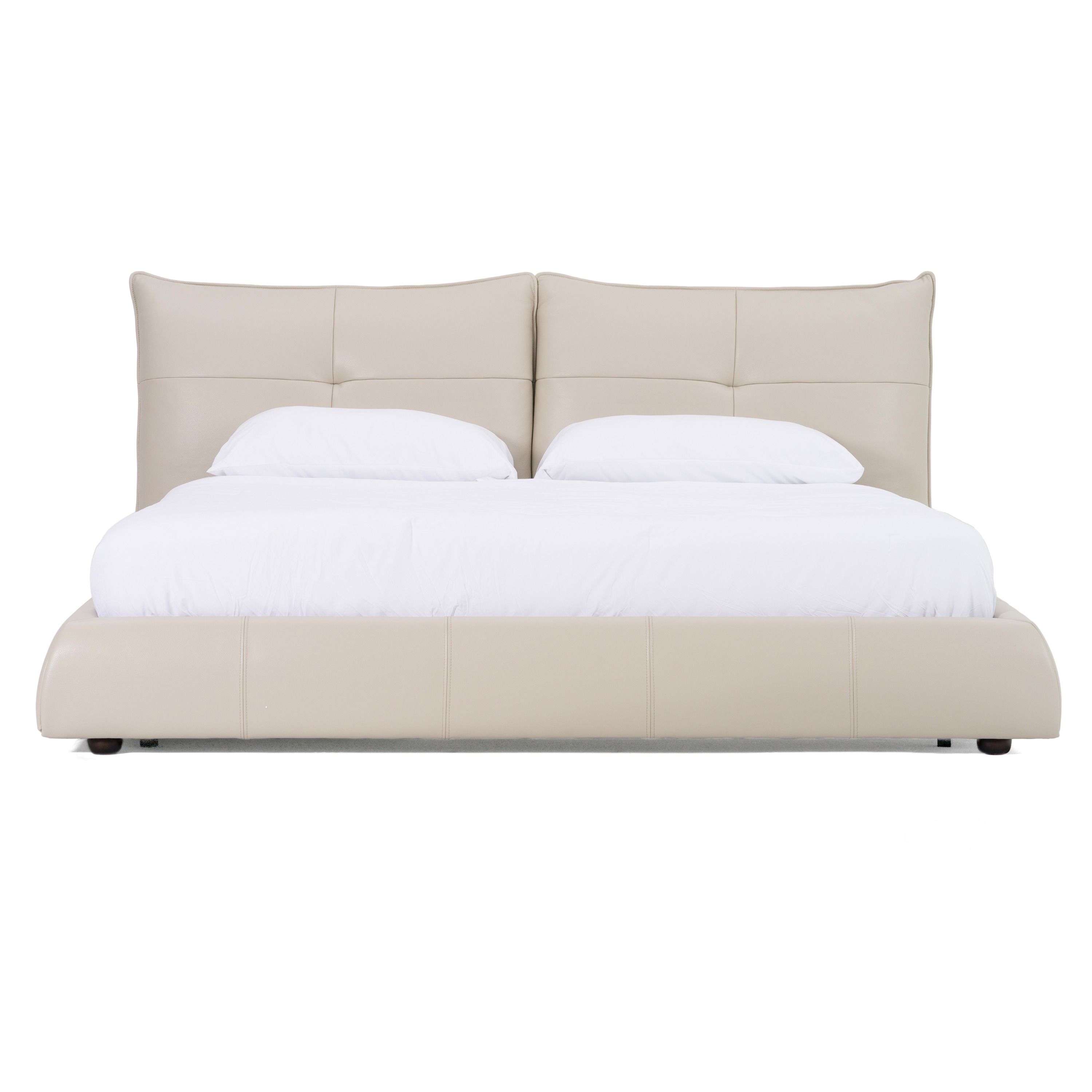 LA Furniture California King Patrick Modern Light Grey Leather Bed VGKKB-75-GRY-BED-CK Contemporary Style by Vig Furnitrue Number 83137 Catch Home Goods