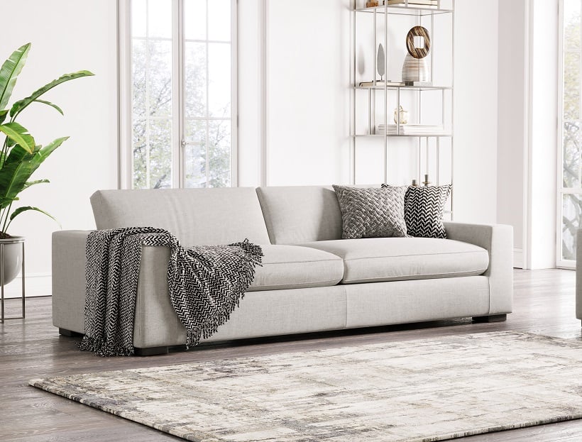 LA Furniture Poppy Modern White Fabric Sofa VGKK-KF1031-WHT-S Contemporary Style by Vig Furnitrue Number 79803 Catch Home Goods