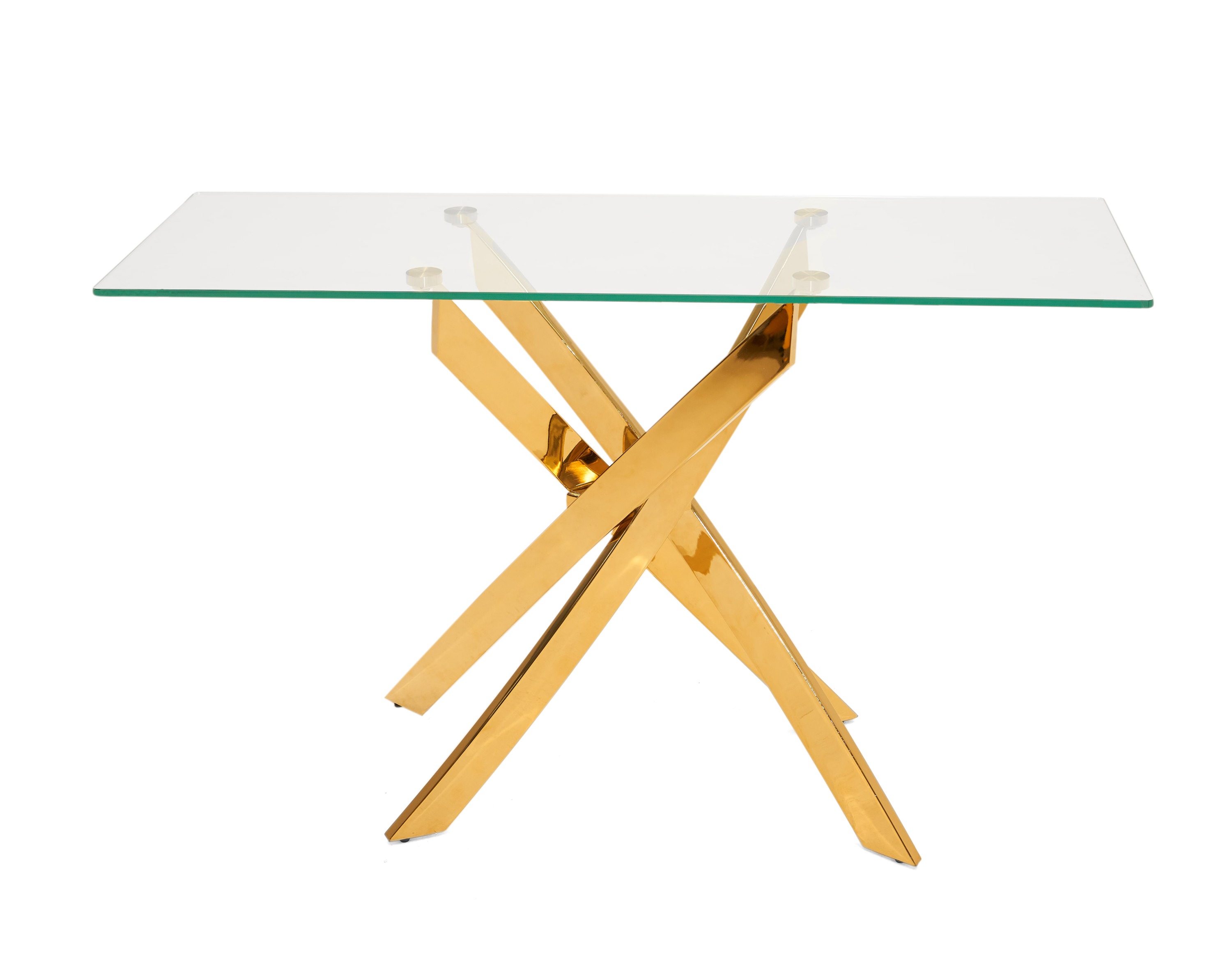 LA Furniture Pyrite Modern Glass and Gold Console Table VGEW-F7033AD-G Contemporary Style by Vig Furnitrue Number 79518 Catch Home Goods