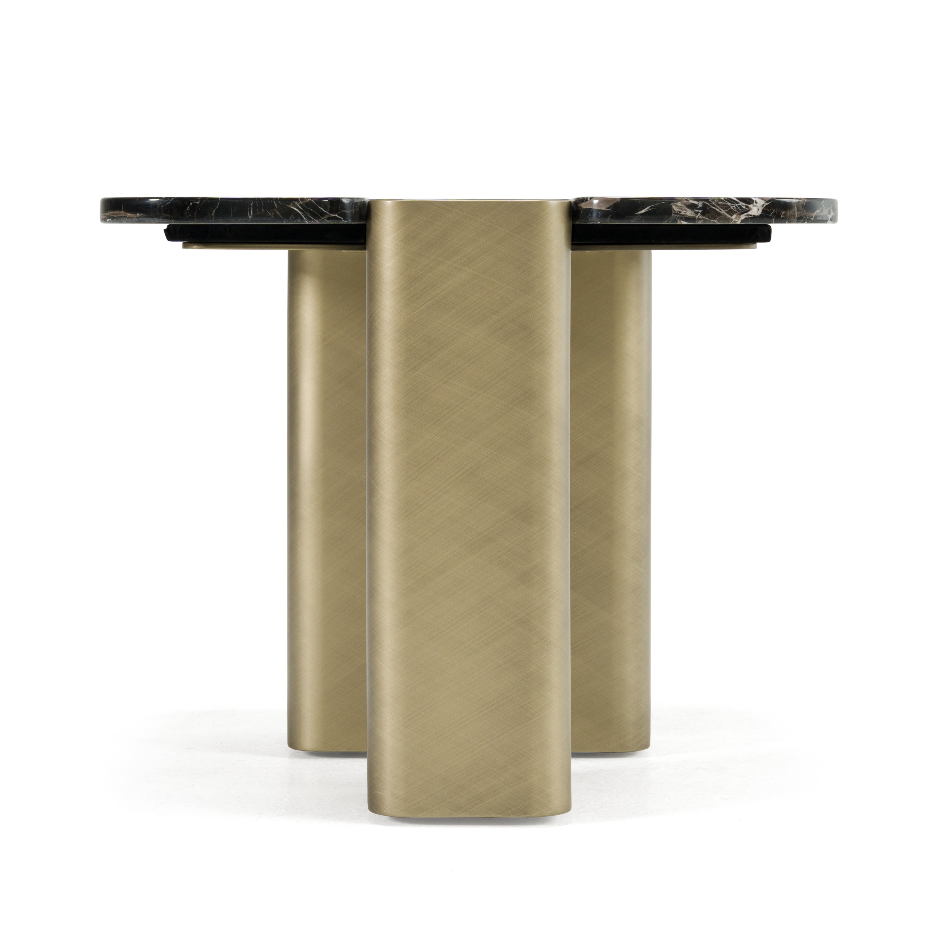 LA Furniture Quest Modern Black Rose Marble + Antique Brass End Table VGFA-CT2017 Contemporary Style by Vig Furnitrue Number 83085 Catch Home Goods