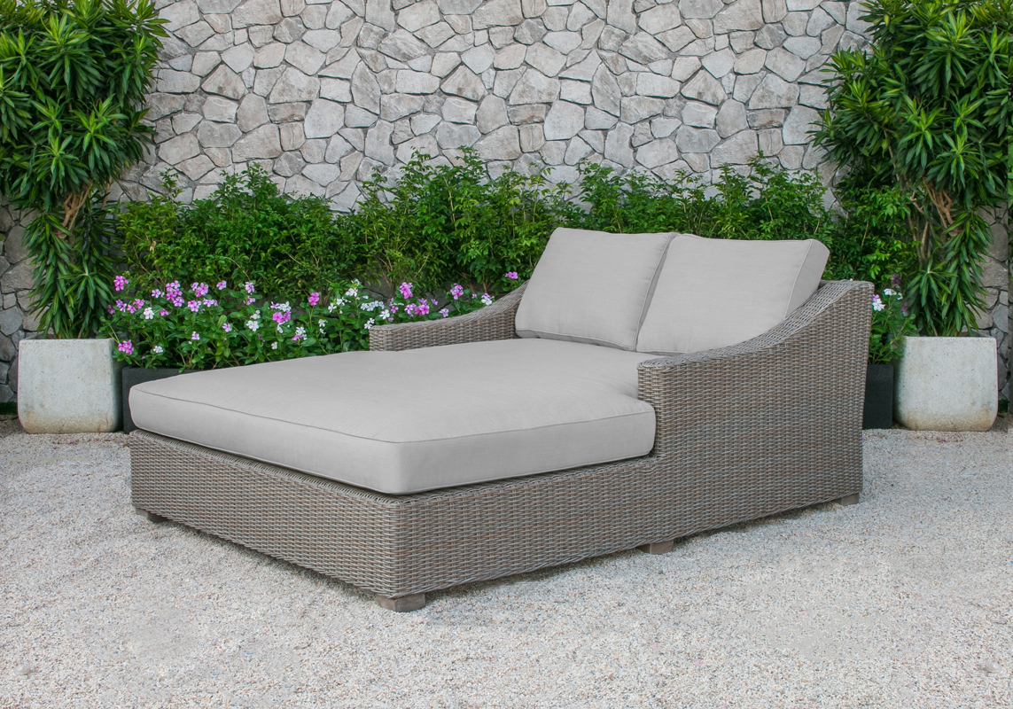 LA Furniture Pismo Outdoor Beige Wicker Sunbed VGATRABD-108-BGE Contemporary Style by Vig Furnitrue Number 73545 Catch Home Goods