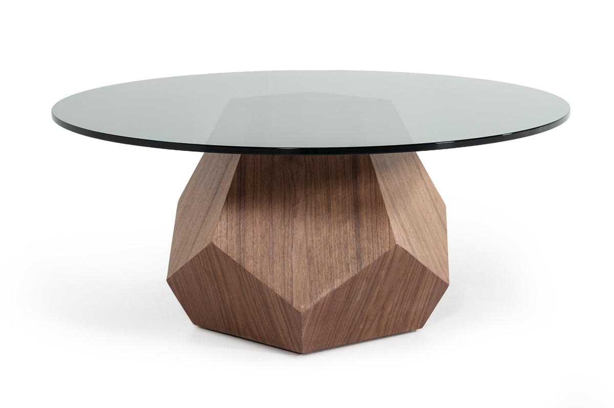 LA Furniture Rackham Mid-Century Walnut & Smoked Glass Coffee Table VGBBL1602A Contemporary Style by Vig Furnitrue Number 73904 Catch Home Goods