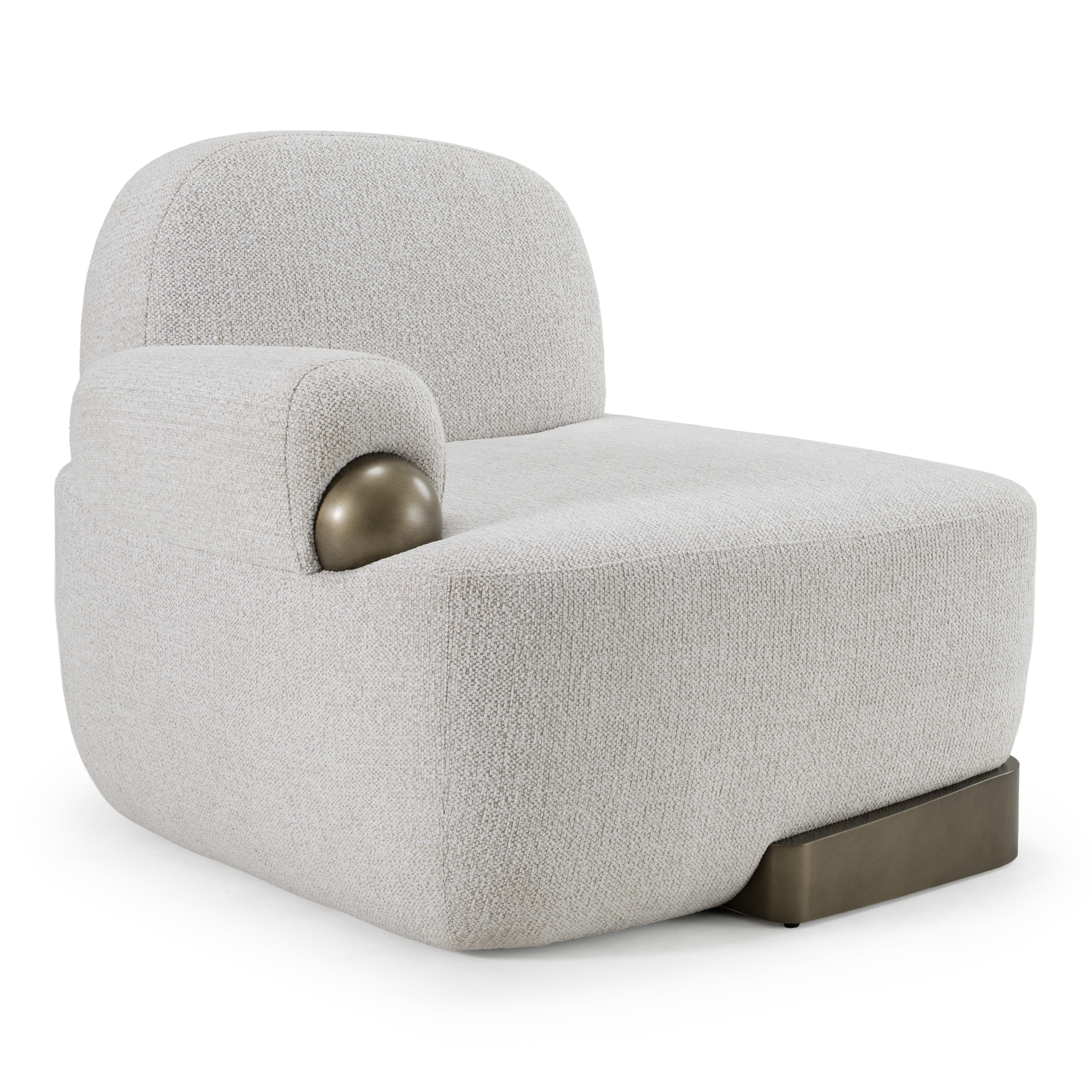 LA Furniture Rainier Contemporary Off-White Fabric + Antique Brass Accent Chair VGFA-CE2054-OFFWHT Contemporary Style by Vig Furnitrue Number 85796 Catch Home Goods