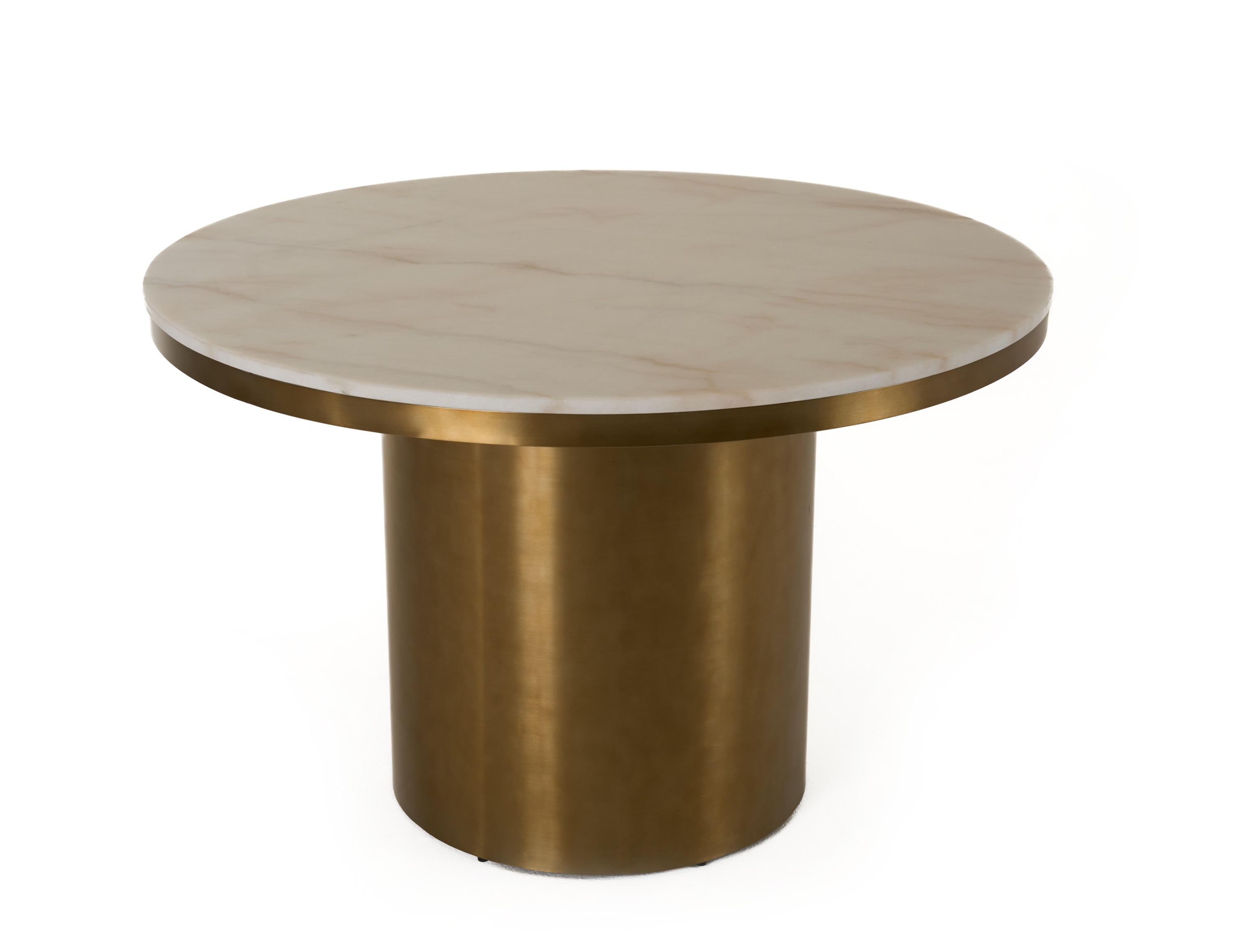 LA Furniture Rocky Glam White Marble & Brush Gold Round Dining Table VGGM-M-DT-1309-RND Contemporary Style by Vig Furnitrue Number 81790 Catch Home Goods