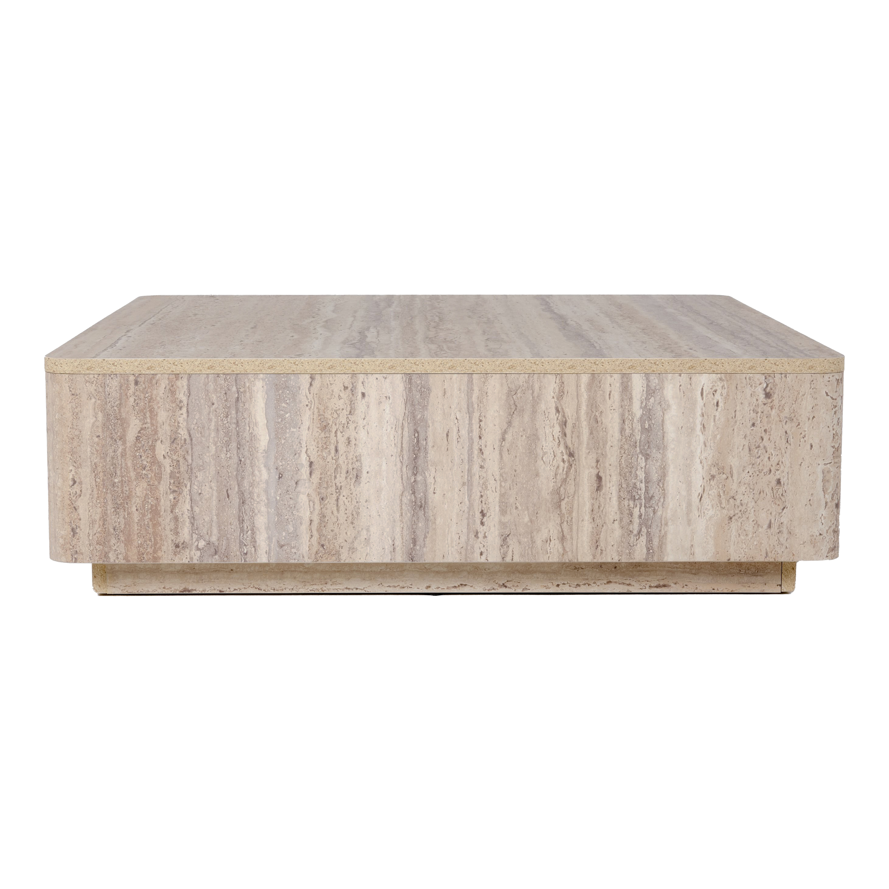 LA Furniture Roma Modern Faux Travertine Square Coffee Table VGAN-ROMA-SQR-CT Contemporary Style by Vig Furnitrue Number 80569 Catch Home Goods