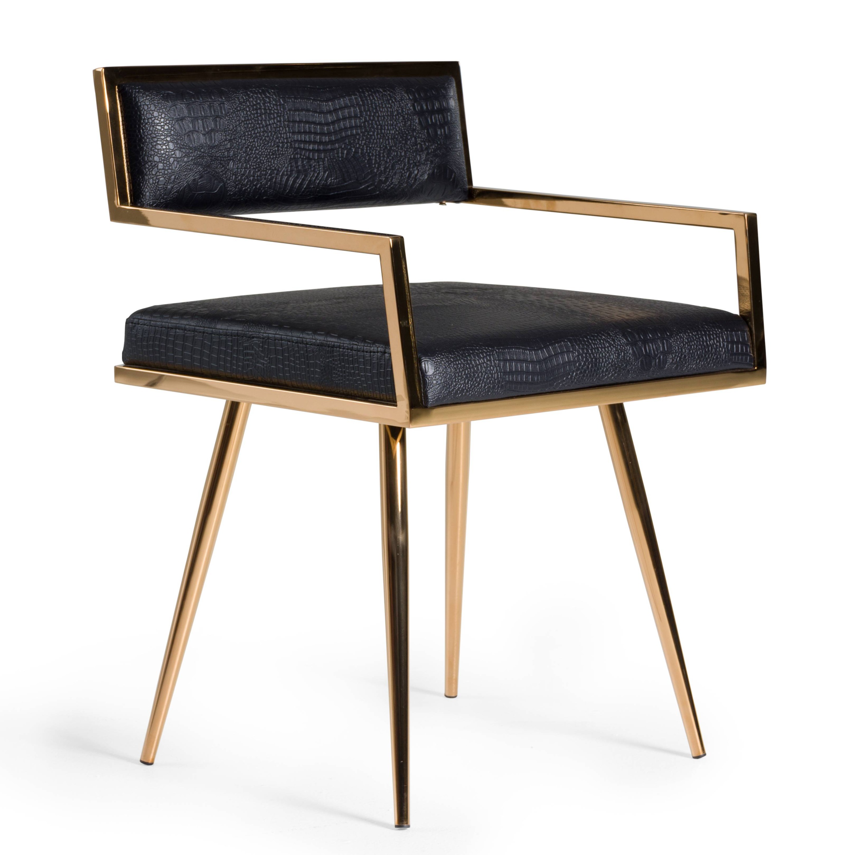 LA Furniture Rosario Modern Black & Rosegold Dining Chair VGVCB879-BLK Contemporary Style by Vig Furnitrue Number 70736 Catch Home Goods
