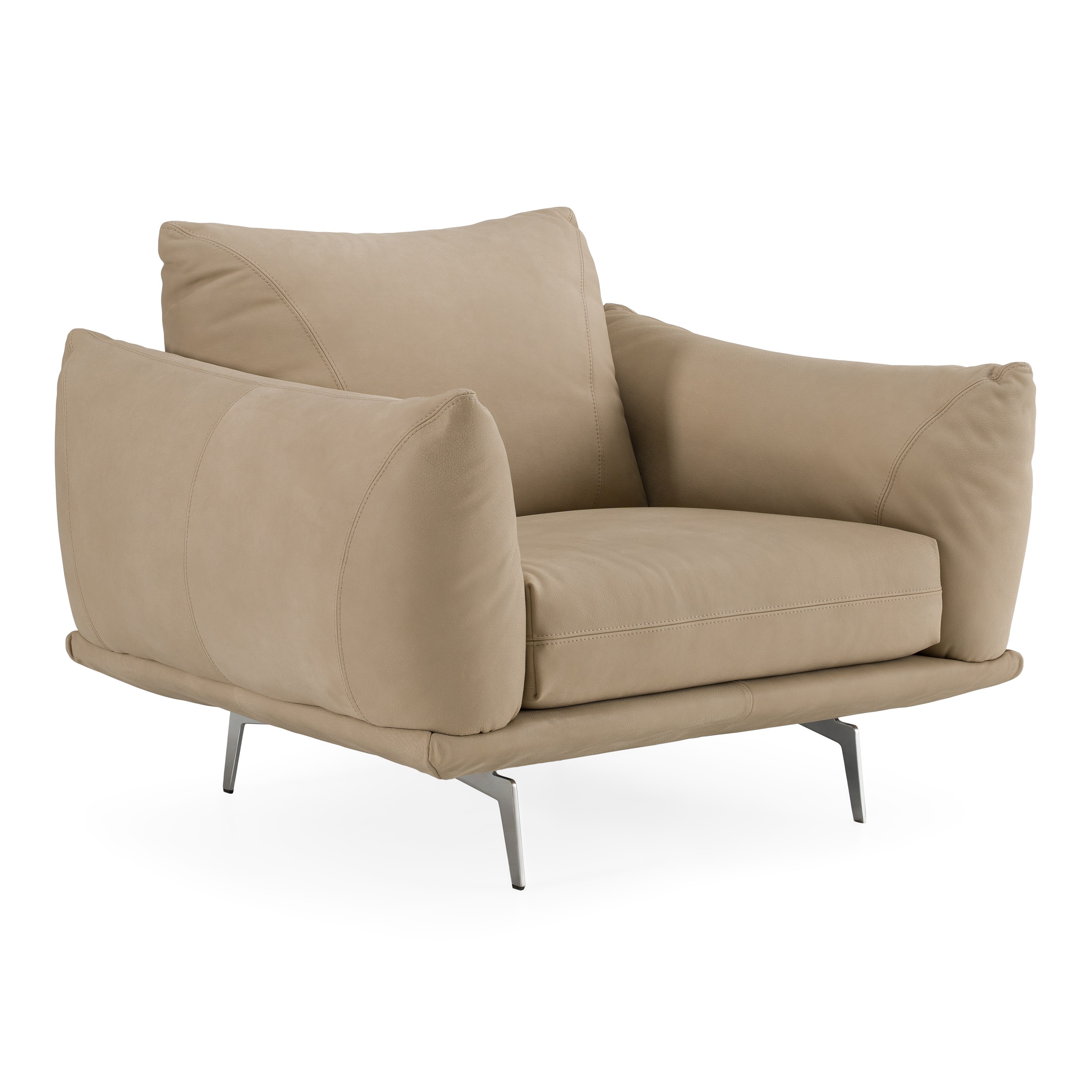 LA Furniture Saint Tropez Modern Italian Beige Leather Accent Chair VGDT-STTROPEZ-CHR-PETRA Contemporary Style by Vig Furnitrue Number 83418 Catch Home Goods