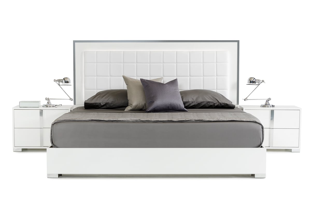 LA Furniture Queen San Marino Modern White Bed VGACSANMARINO-BED-WHT-Q Contemporary Style by Vig Furnitrue Number 73197A|73197B Catch Home Goods