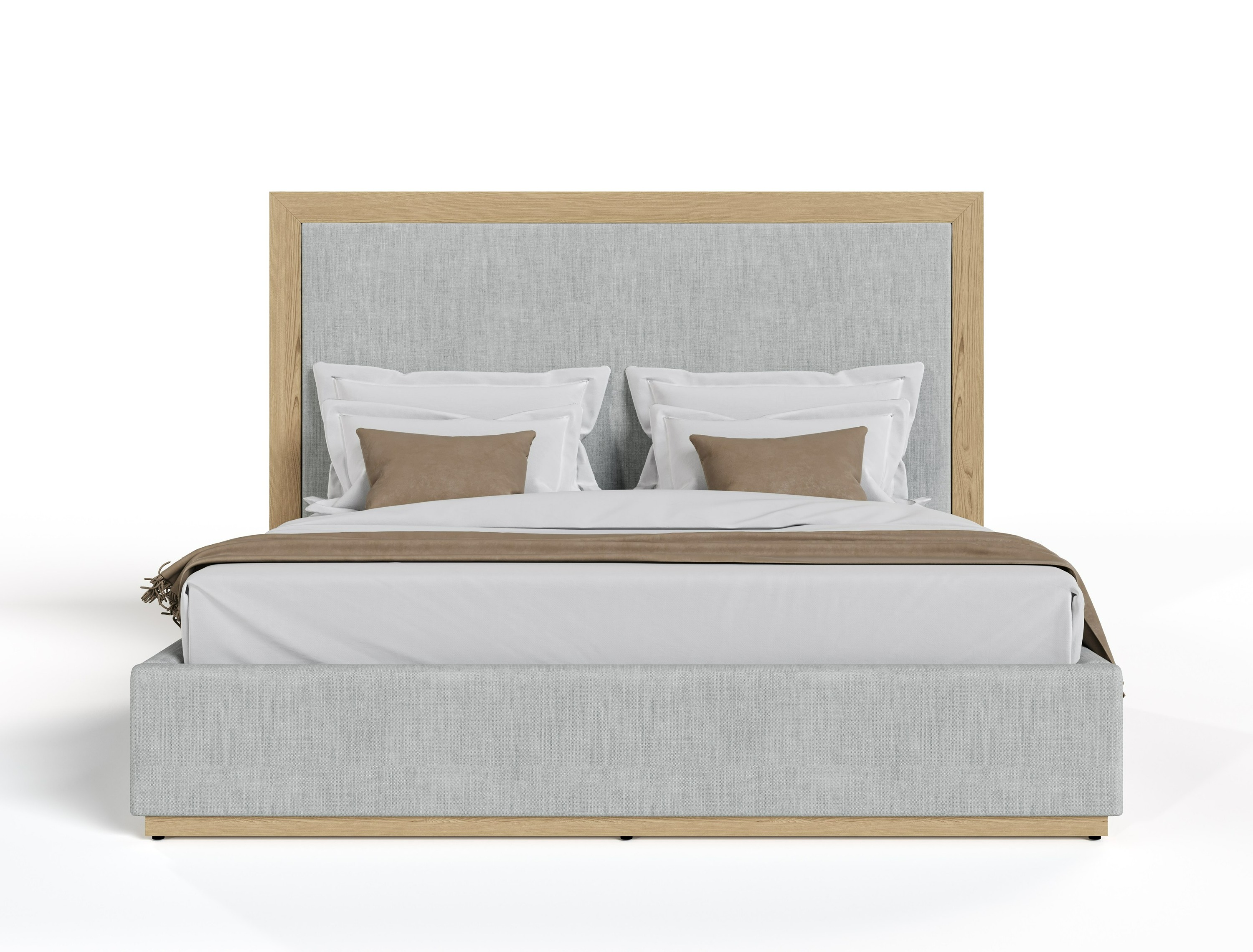 LA Furniture California King Santa Barbara Modern Grey Fabric + Natural Bed VGMABR-152-BED-CK Contemporary Style by Vig Furnitrue Number 82036 Catch Home Goods