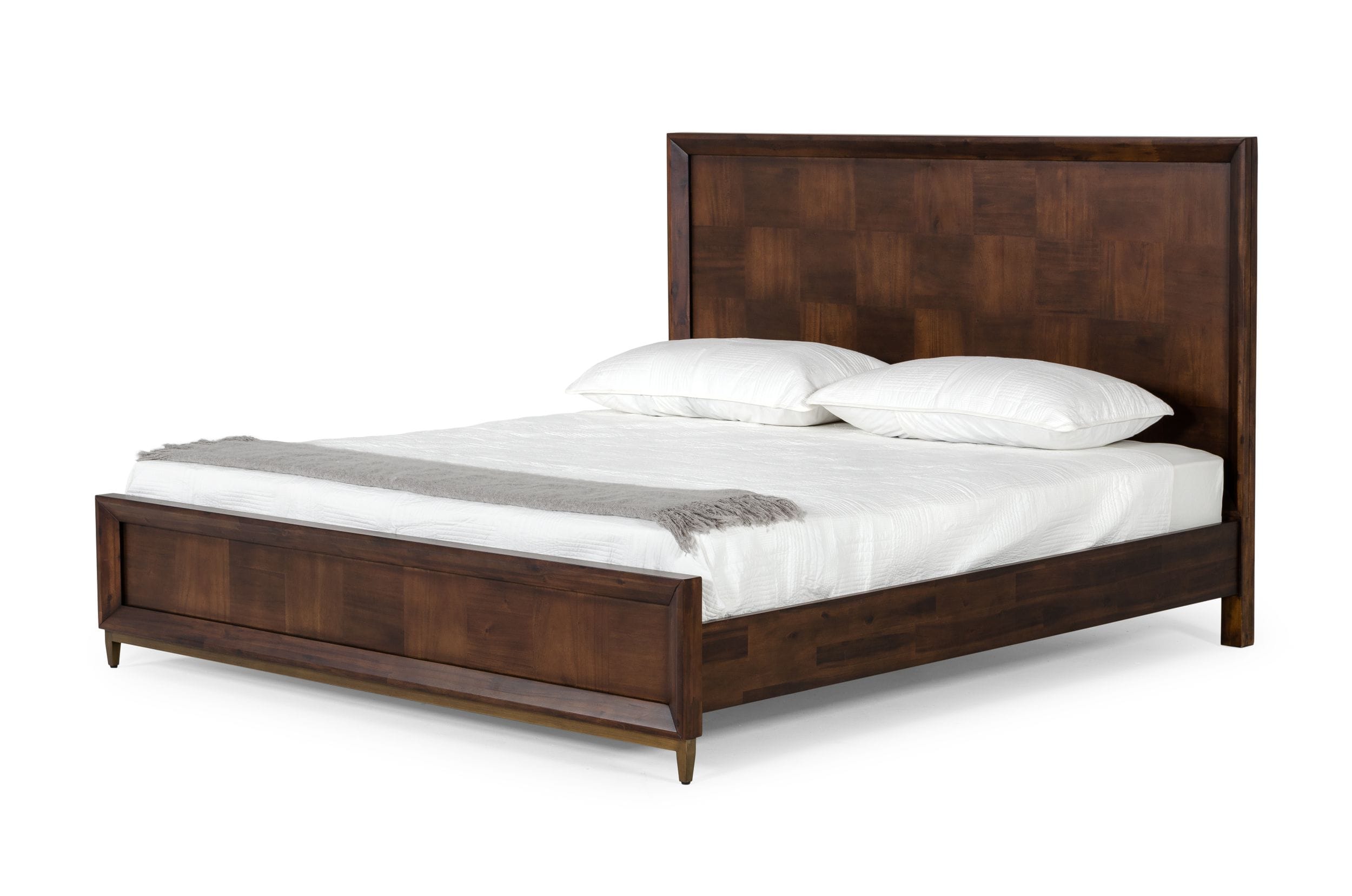 LA Furniture Shane Queen Modern Acacia & Brass Bed VGNXSHANE-BED-Q Contemporary Style by Vig Furnitrue Number 77529 Catch Home Goods