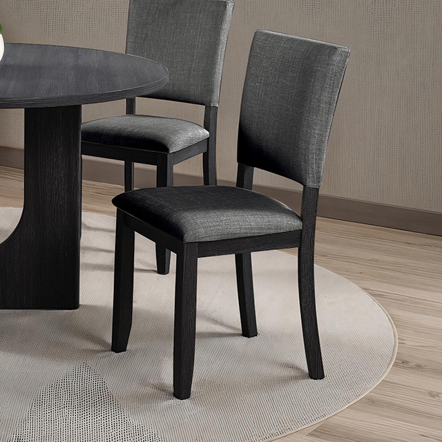 Furniture Of America Oberto Transitional Dark Gray Upholstered Side Chair (4/Ctn) Model SL3406DG-SC-4PK