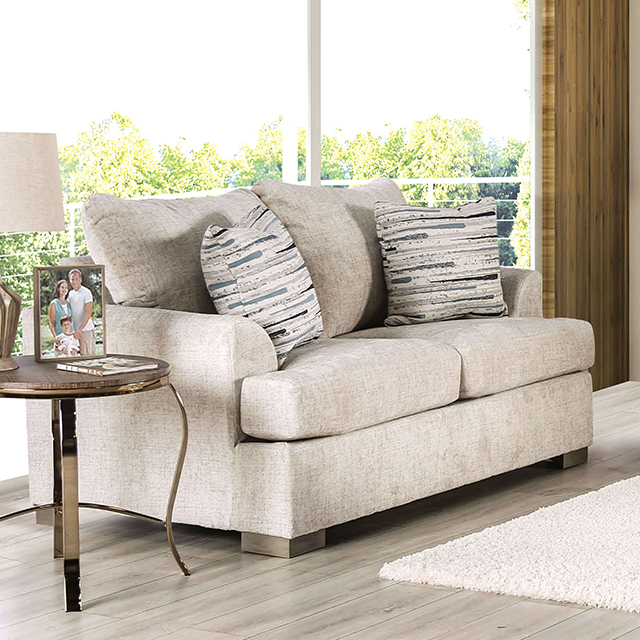 Furniture Of America Leytonstone Transitional Cream Loveseat Model SM1209-LV