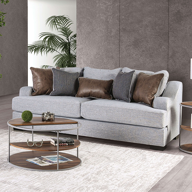 Furniture Of America Skyline Transitional Light Gray/Brown Sofa Model SM1211-SF