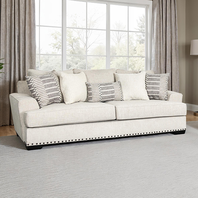 Furniture Of America Gervais Transitional Taupe Oversized Sofa Model SM1253-SF