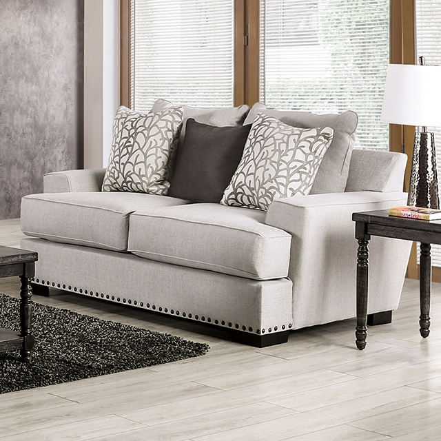 Furniture Of America Picotee Transitional Light Gray/Charcoal Loveseat Model SM1279-LV