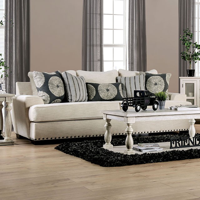 Furniture Of America Germaine Transitional Ivory Sofa Model SM1283-SF