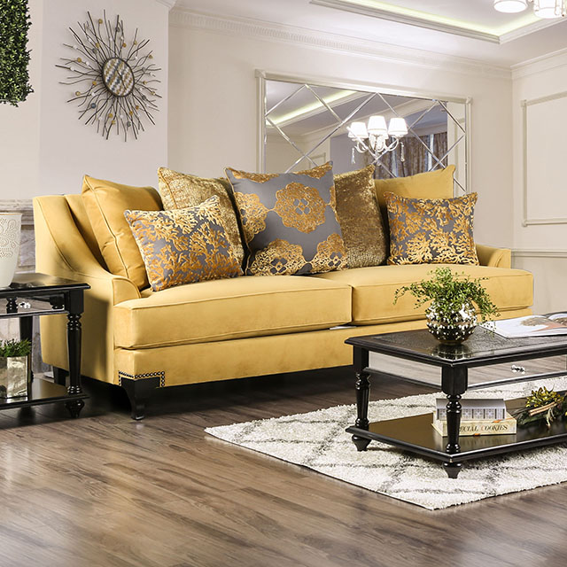 Furniture Of America Viscontti Traditional Gold/Gray Sofa Model SM2201-SF