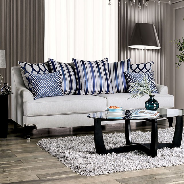 Furniture Of America Sisseton Transitional Light Gray Sofa Model SM2207-SF