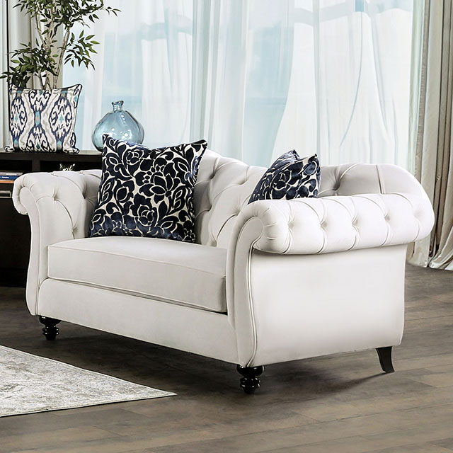 Furniture Of America Antoinette Glam White Loveseat Model SM2228-LV
