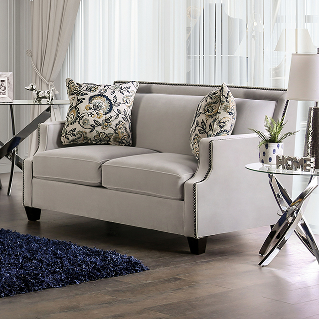 Furniture Of America Montecelio Transitional Light Gray/Navy Loveseat Model SM2270-LV