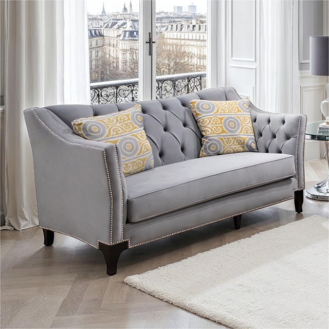 Furniture Of America Wilmette Transitional Gray Loveseat Model SM2296GY-LV