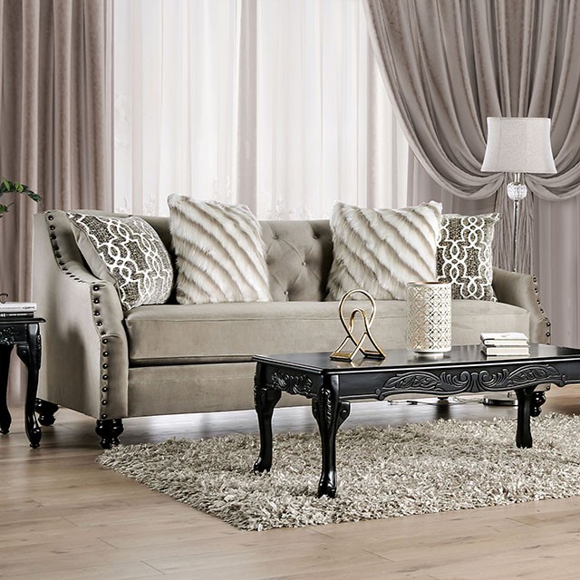 Furniture Of America Ezrin Transitional Light Brown Sofa Model SM2668-SF