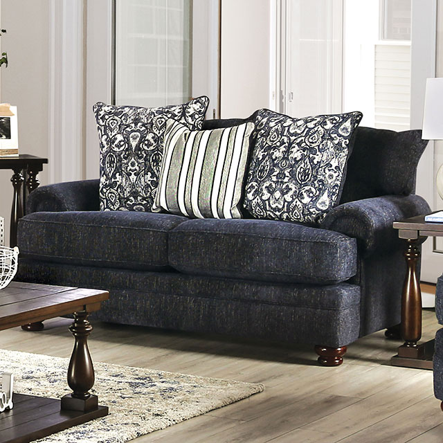 Furniture Of America Hadleigh Transitional Navy Loveseat Model SM5157-LV