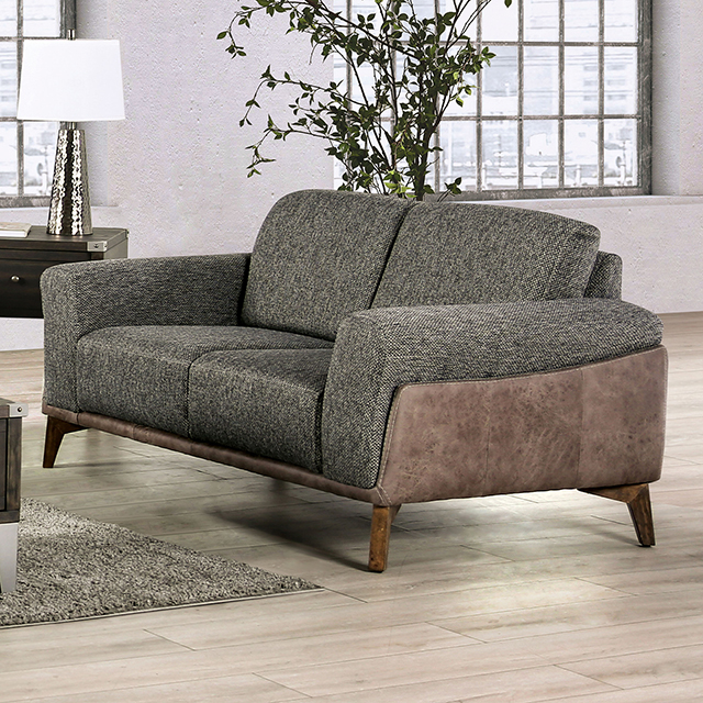 Furniture Of America Kloten Mid-Century Modern Gray Loveseat Model SM6045-LV