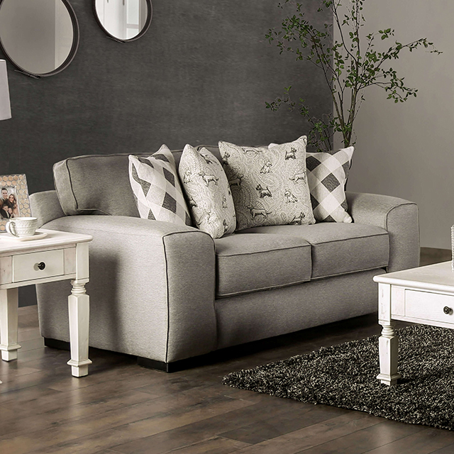 Furniture Of America Newry Transitional Gray Loveseat Model SM6091-LV