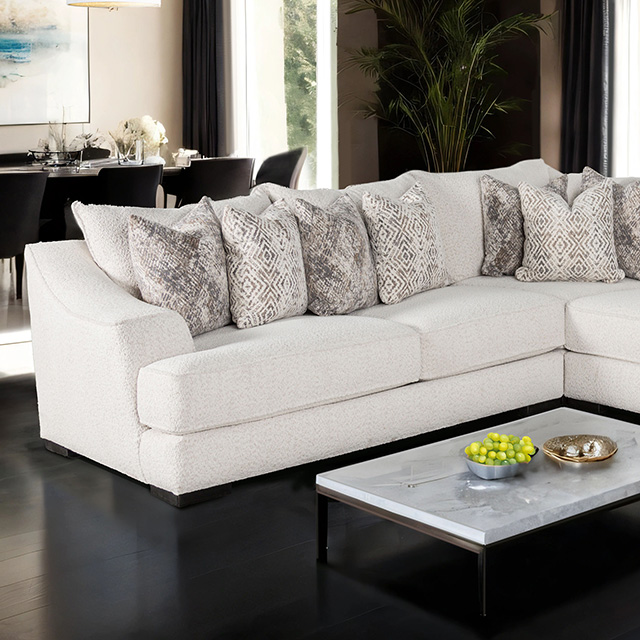 Furniture Of America Moorpark Contemporary Off-White Sectional Model SM6092-SECT