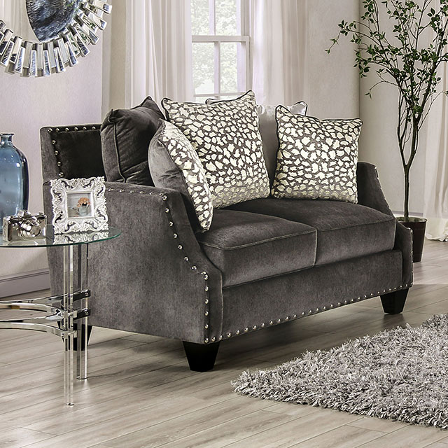 Furniture Of America Hendon Transitional Gray Loveseat Model SM6227-LV