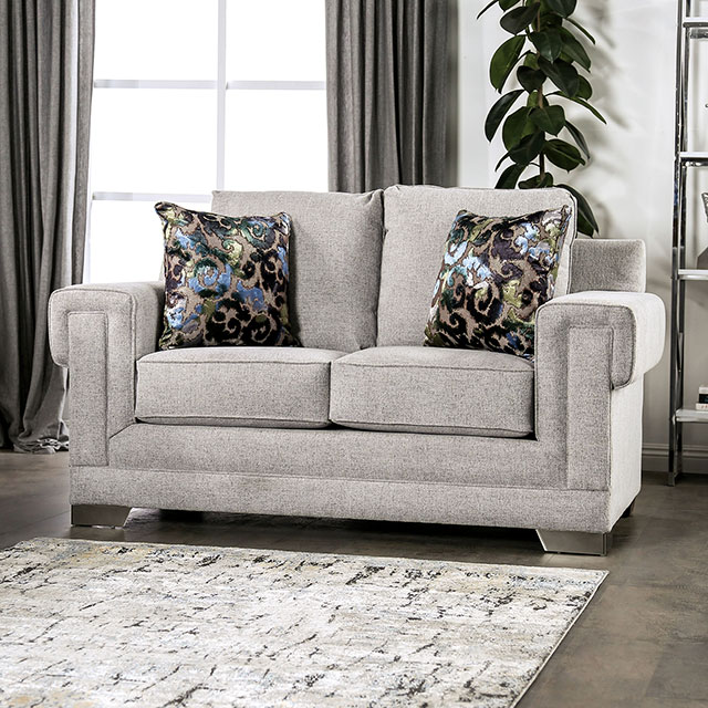 Furniture Of America Atherstone Transitional Light Gray Loveseat Model SM6436-LV