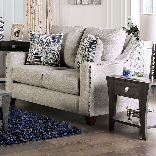 Furniture Of America Stickney Transitional Light Gray/Navy Loveseat Model SM6441-LV