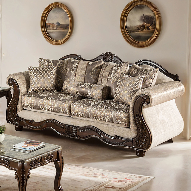 Furniture Of America Andalusia Traditional Light Brown/Dark Cherry Sofa Model SM6450-SF