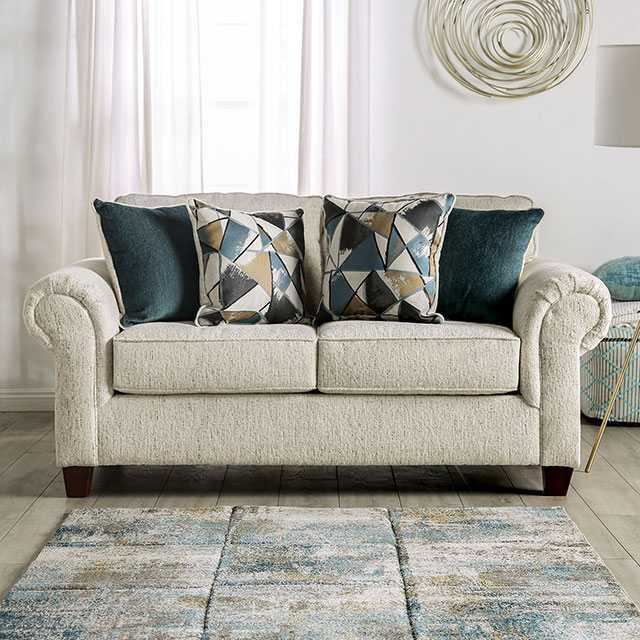 Furniture Of America Delgada Transitional Beige Loveseat Model SM7749-LV