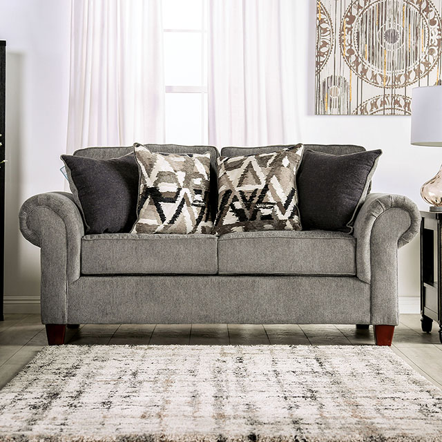 Furniture Of America Delgada Transitional Graphite Loveseat Model SM7750-LV