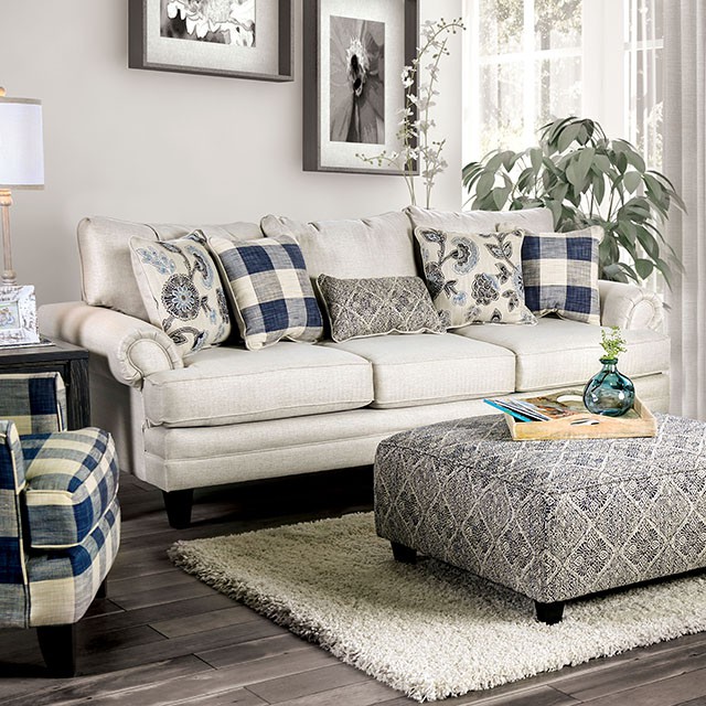 Furniture Of America Nash Transitional Ivory Sofa Model SM8101-SF