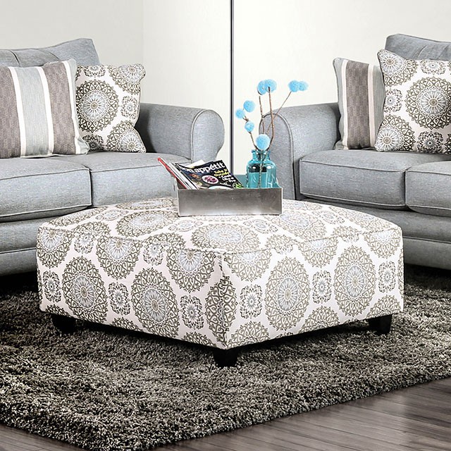 Furniture Of America Misty Transitional Ivory/Pattern Ottoman Model SM8141-OT