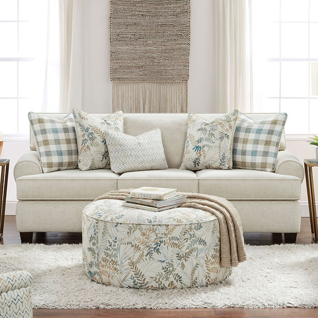 Furniture Of America Cadigan Transitional Ivory Loveseat Model SM8191-LV