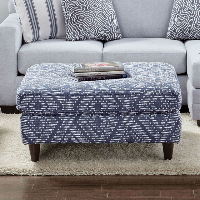 Furniture Of America Chiswick Contemporary Blue Ottoman Model SM8206-OT
