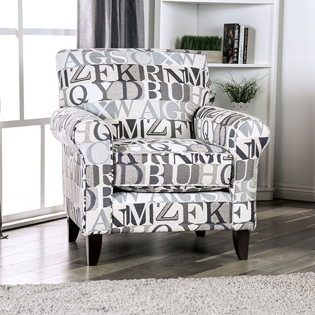 Furniture Of America Verne Transitional Pattern Letter Chair Model SM8330-CH-LT