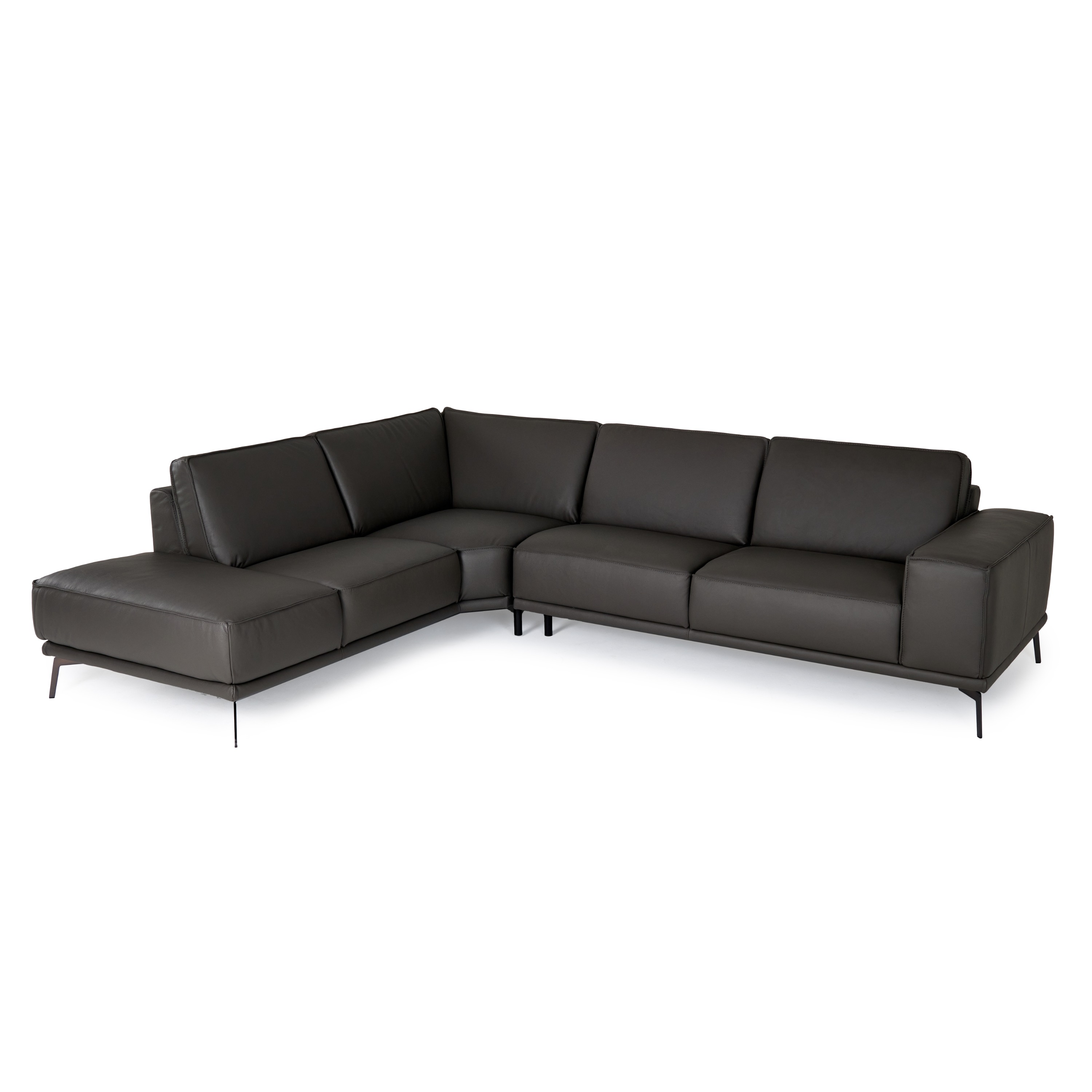 LA Furniture Soho Italian Left Facing Grey Nirvana Fume Leather Sectional Sofa VGDTSOHO-LAF-GRY-SECT-SOFA Contemporary Style by Vig Furnitrue Number 81958 Catch Home Goods