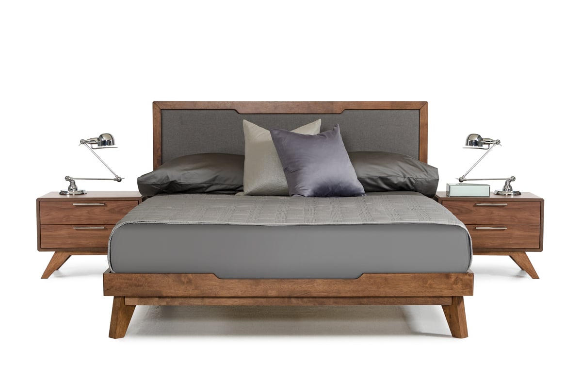 LA Furniture Eastern King Soria Modern Grey & Walnut Bed VGMABR-32-BED-EK Contemporary Style by Vig Furnitrue Number 72075 Catch Home Goods