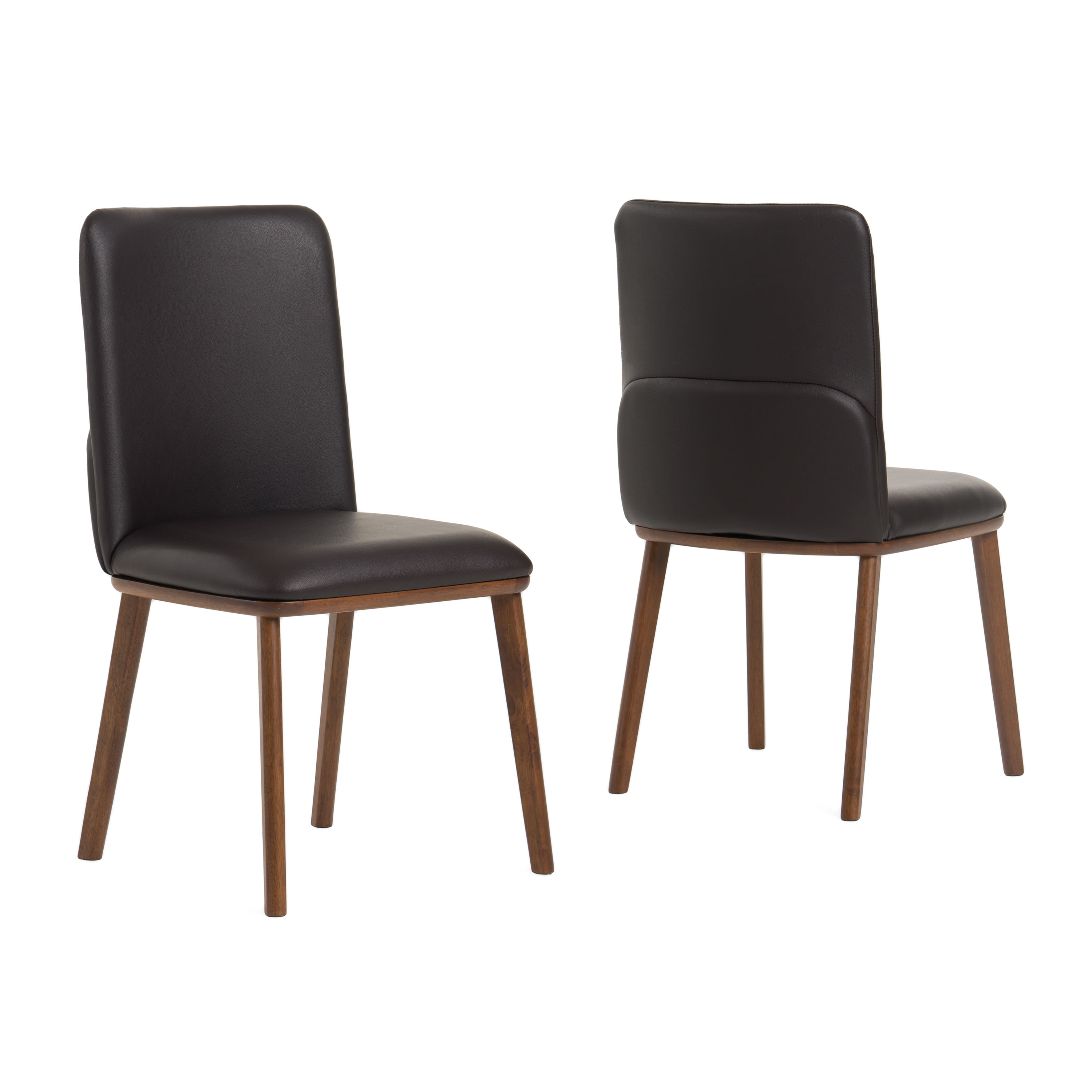 LA Furniture Utah Modern Walnut and Brown Eco-Leather Dining Chair- Set of 2 VGMAMI-973 Contemporary Style by Vig Furnitrue Number 76938Z Catch Home Goods