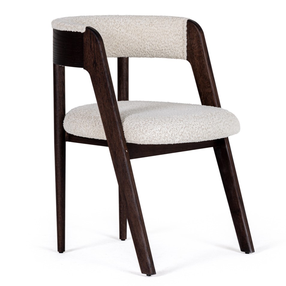 LA Furniture Vegas Modern Cream Fabric + Walnut Oak Dining Chair (Set of 2) VGME-VEGAS-CRM-DC Contemporary Style by Vig Furnitrue Number 82640Z Catch Home Goods