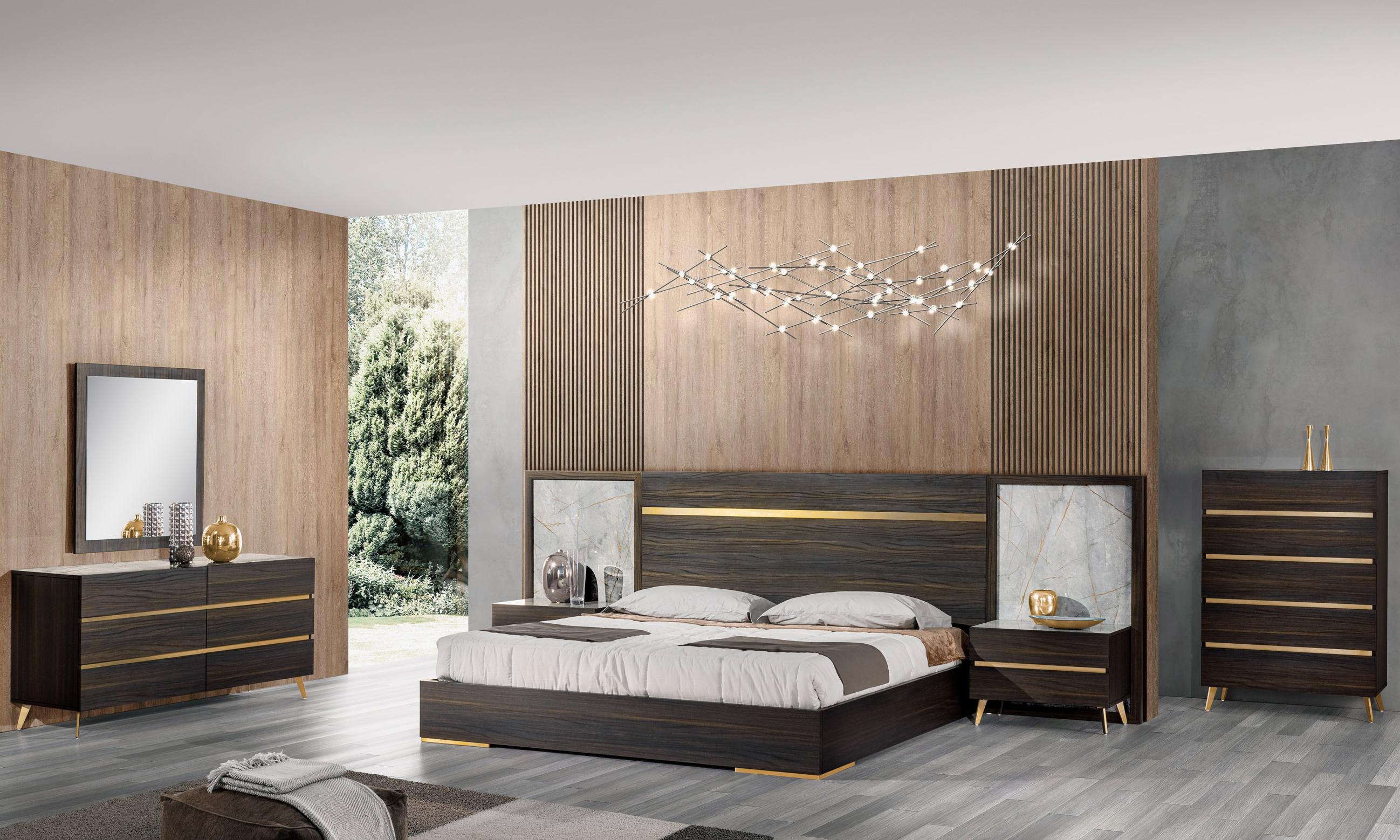 LA Furniture Velondra Eastern King Modern Eucalypto + Marble Bedroom Set VGACVELONDRA-BED-SET-EK Contemporary Style by Vig Furnitrue Number 79412 Catch Home Goods